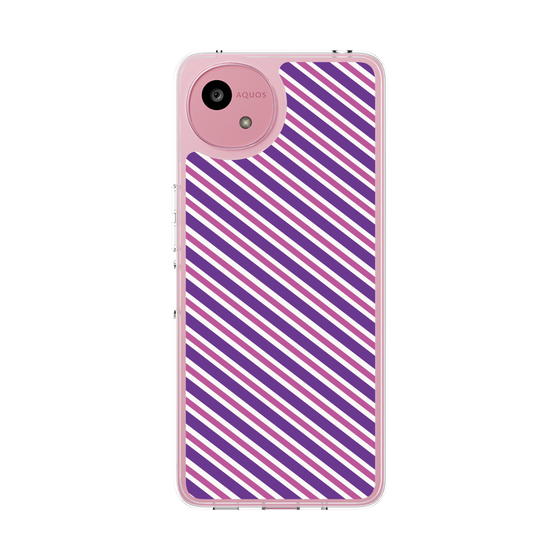 スリムプロテクションケース［ Small Stripe - Purple × Pink ］