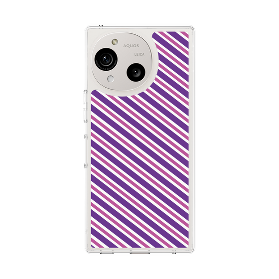 スリムプロテクションケース［ Small Stripe - Purple × Pink ］