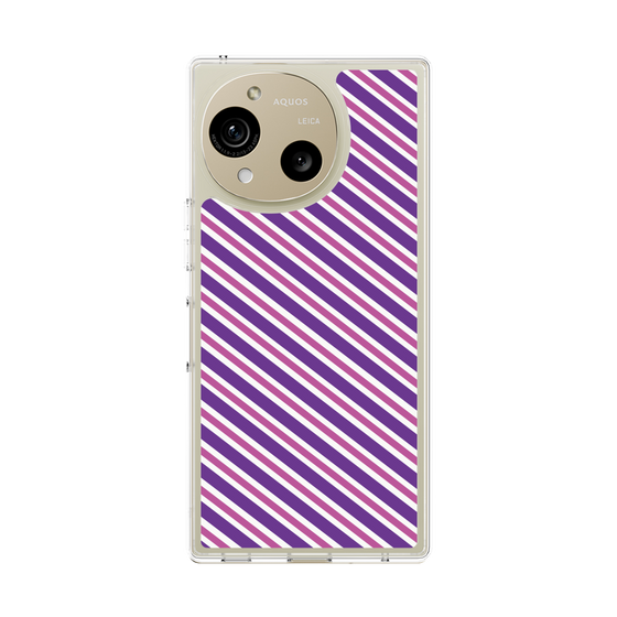 スリムプロテクションケース［ Small Stripe - Purple × Pink ］
