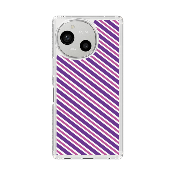 スリムプロテクションケース［ Small Stripe - Purple × Pink ］