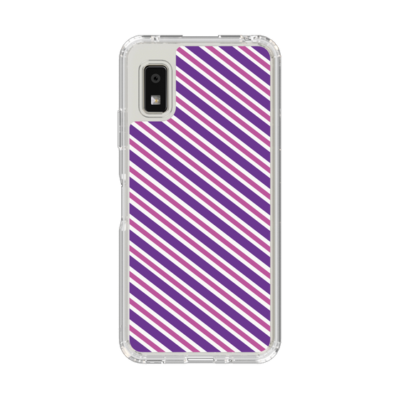 スリムプロテクションケース［ Small Stripe - Purple × Pink ］