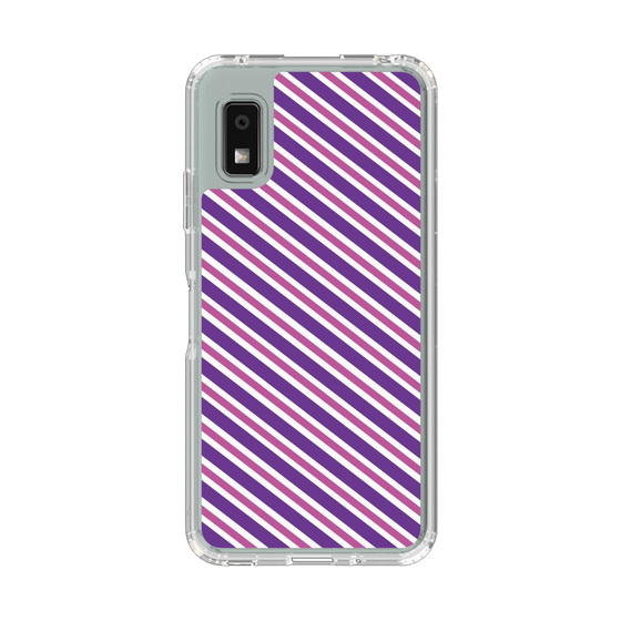スリムプロテクションケース［ Small Stripe - Purple × Pink ］