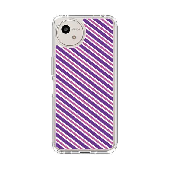 スリムプロテクションケース［ Small Stripe - Purple × Pink ］