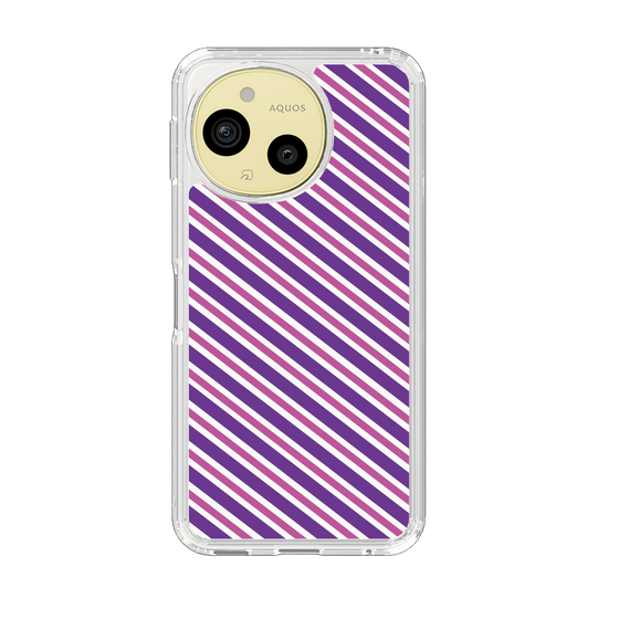 スリムプロテクションケース［ Small Stripe - Purple × Pink ］