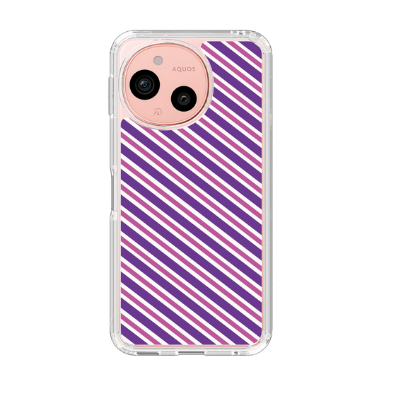 スリムプロテクションケース［ Small Stripe - Purple × Pink ］