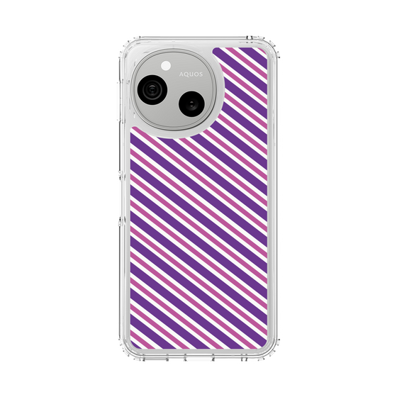 スリムプロテクションケース［ Small Stripe - Purple × Pink ］