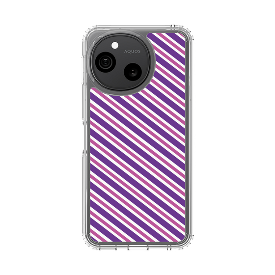 スリムプロテクションケース［ Small Stripe - Purple × Pink ］