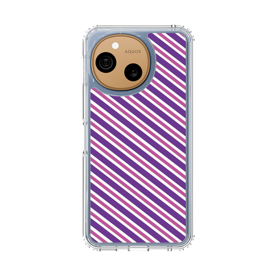 スリムプロテクションケース［ Small Stripe - Purple × Pink ］