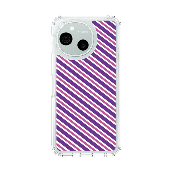 スリムプロテクションケース［ Small Stripe - Purple × Pink ］