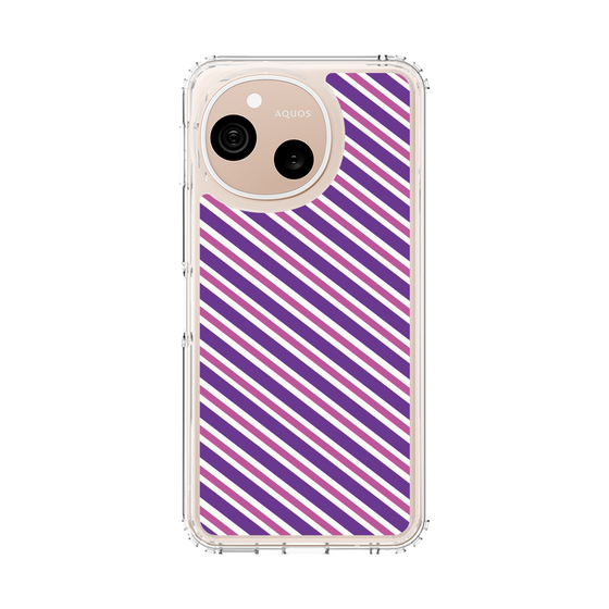 スリムプロテクションケース［ Small Stripe - Purple × Pink ］