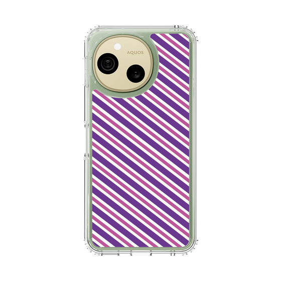 スリムプロテクションケース［ Small Stripe - Purple × Pink ］