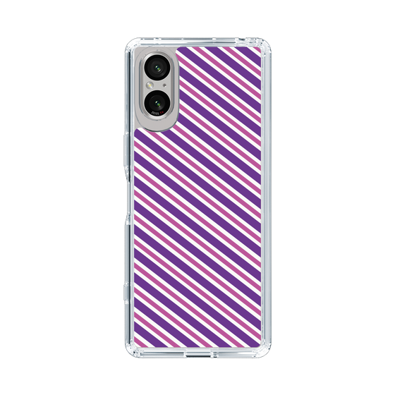 スリムプロテクションケース［ Small Stripe - Purple × Pink ］