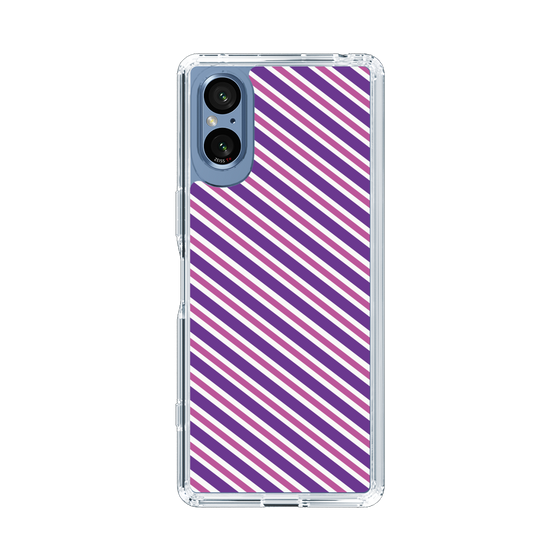 スリムプロテクションケース［ Small Stripe - Purple × Pink ］