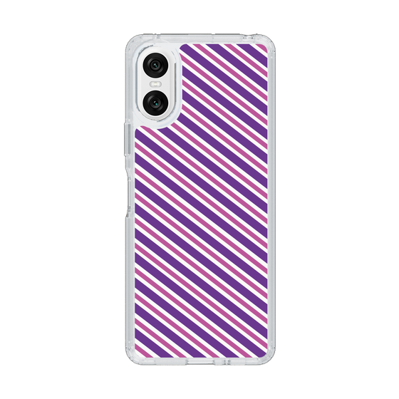 スリムプロテクションケース［ Small Stripe - Purple × Pink ］