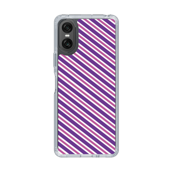 スリムプロテクションケース［ Small Stripe - Purple × Pink ］