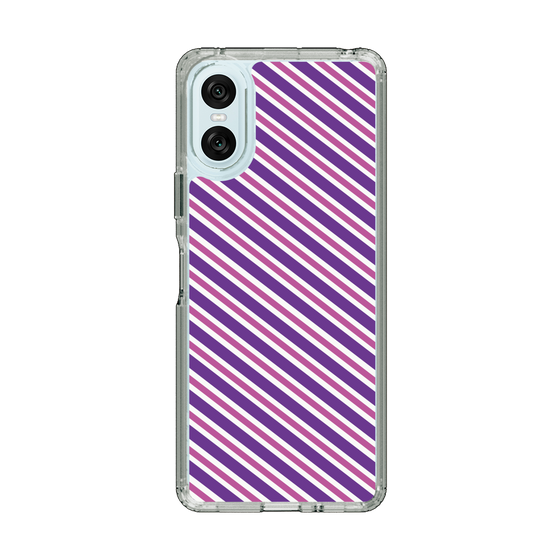 スリムプロテクションケース［ Small Stripe - Purple × Pink ］