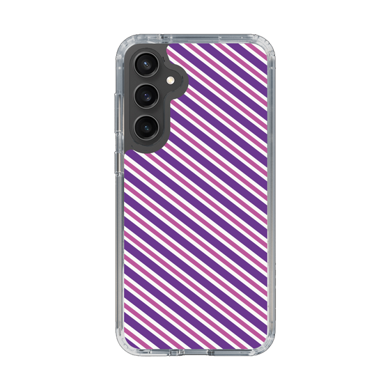 スリムプロテクションケース［ Small Stripe - Purple × Pink ］