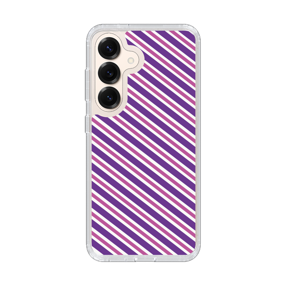 スリムプロテクションケース［ Small Stripe - Purple × Pink ］