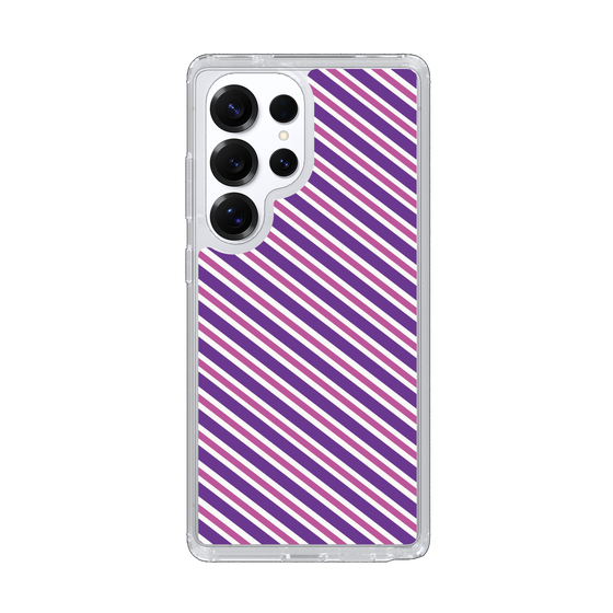 スリムプロテクションケース［ Small Stripe - Purple × Pink ］