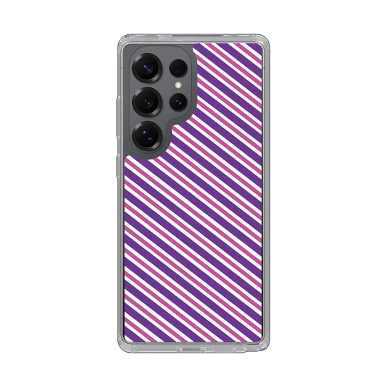 スリムプロテクションケース［ Small Stripe - Purple × Pink ］