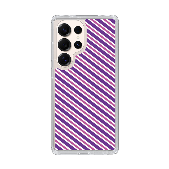 スリムプロテクションケース［ Small Stripe - Purple × Pink ］