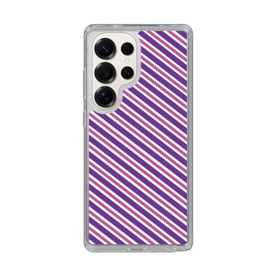 スリムプロテクションケース［ Small Stripe - Purple × Pink ］