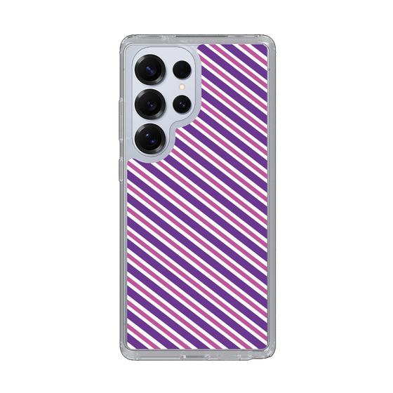 スリムプロテクションケース［ Small Stripe - Purple × Pink ］