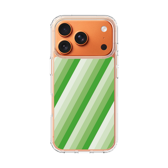 スリムプロテクションケース［ Middle Stripe - Green ］
