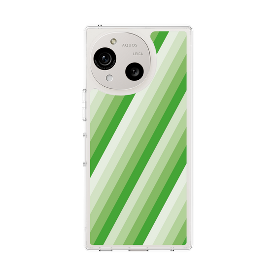 スリムプロテクションケース［ Middle Stripe - Green ］