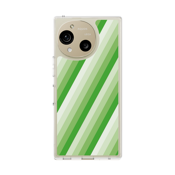 スリムプロテクションケース［ Middle Stripe - Green ］