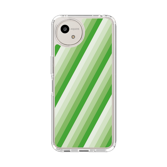 スリムプロテクションケース［ Middle Stripe - Green ］