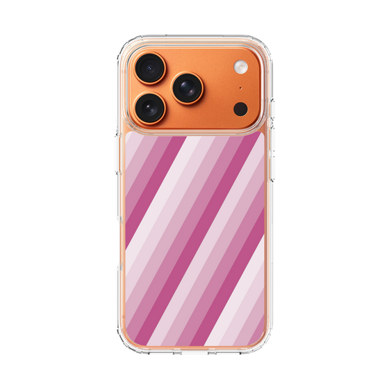スリムプロテクションケース［ Middle Stripe - Pink ］