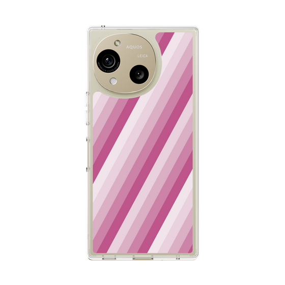 スリムプロテクションケース［ Middle Stripe - Pink ］