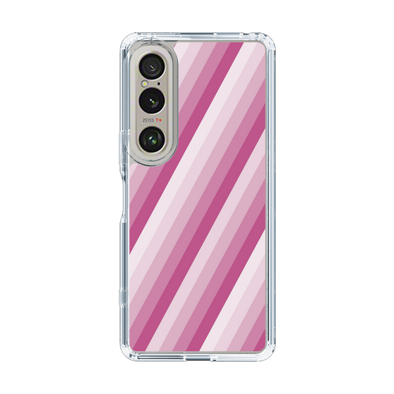 スリムプロテクションケース［ Middle Stripe - Pink ］