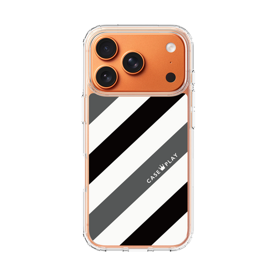スリムプロテクションケース［ Big Stripe - Black × Gray ］