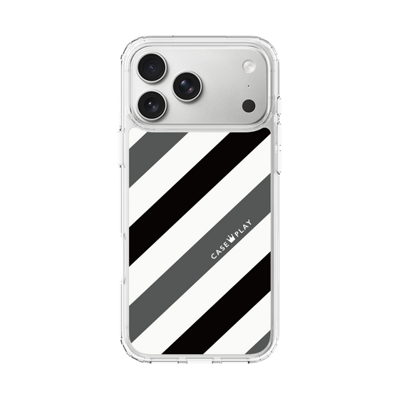 スリムプロテクションケース［ Big Stripe - Black × Gray ］