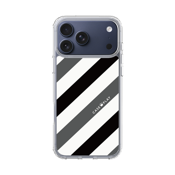 スリムプロテクションケース［ Big Stripe - Black × Gray ］