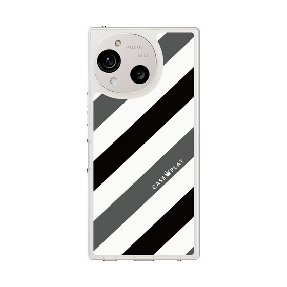 スリムプロテクションケース［ Big Stripe - Black × Gray ］