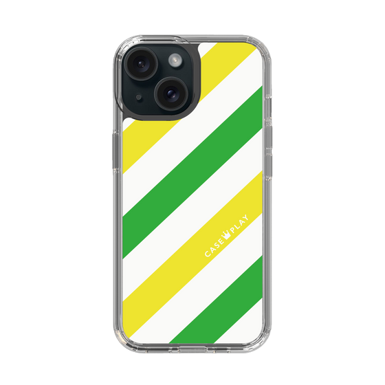 スリムプロテクションケース［ Big Stripe - Green × Yellow ］