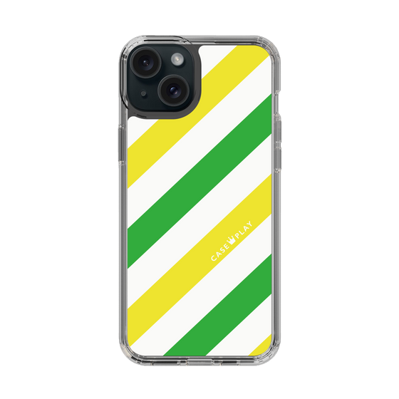 スリムプロテクションケース［ Big Stripe - Green × Yellow ］