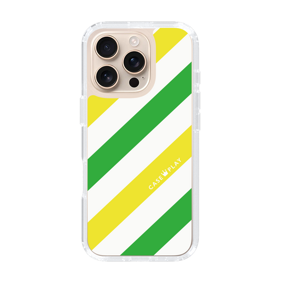 スリムプロテクションケース［ Big Stripe - Green × Yellow ］