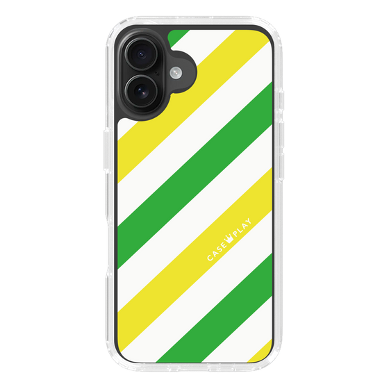 スリムプロテクションケース［ Big Stripe - Green × Yellow ］