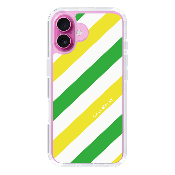 スリムプロテクションケース［ Big Stripe - Green × Yellow ］