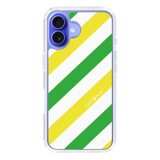 スリムプロテクションケース［ Big Stripe - Green × Yellow ］