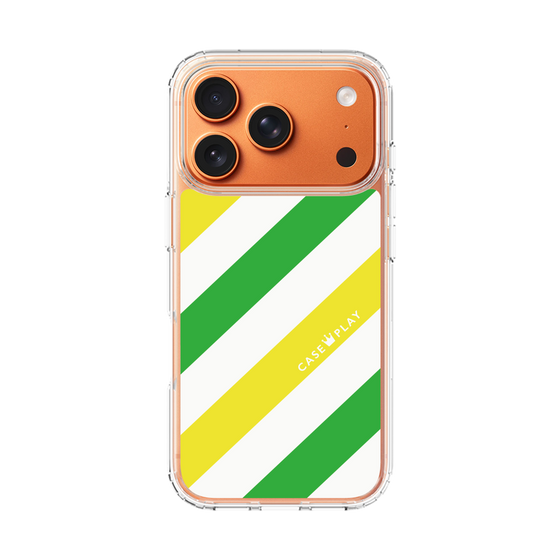 スリムプロテクションケース［ Big Stripe - Green × Yellow ］