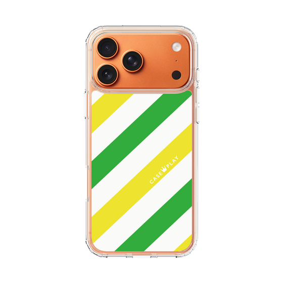 スリムプロテクションケース［ Big Stripe - Green × Yellow ］