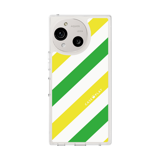 スリムプロテクションケース［ Big Stripe - Green × Yellow ］