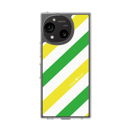 スリムプロテクションケース［ Big Stripe - Green × Yellow ］