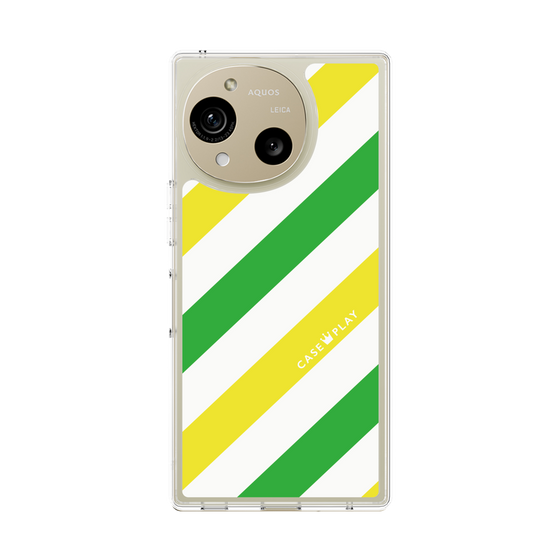 スリムプロテクションケース［ Big Stripe - Green × Yellow ］