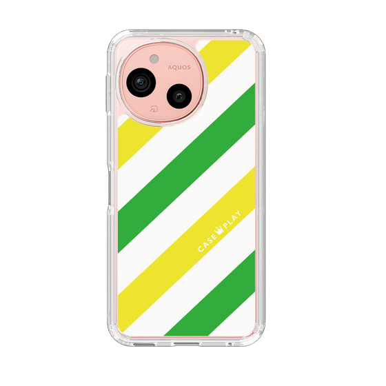 スリムプロテクションケース［ Big Stripe - Green × Yellow ］